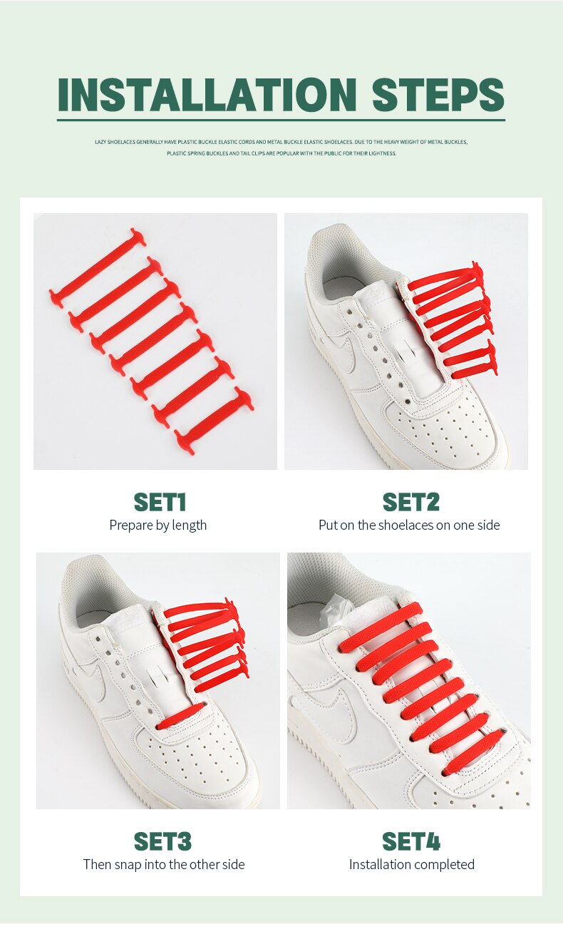 Adult Silicone Elastic Shoelaces Fashion  Athletic No Tie Shoe Lace All Sneakers Fit Quick Shoe Lace
