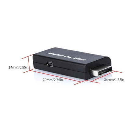 PS2 to HDMI Converter Adapter, PS2 to HDMI Video Converter with 3.5mm Audio Output Cable for HDTV HDMI Monitor AV to HDMI Signal Transfer Adapter, Supports All Playstation 2 Display Modes A1