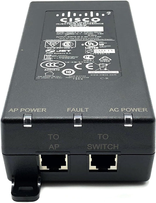 Genuine Cisco 48v 0.32 A Power Injector for Aironet AIR-PWRINJ4 Aironet 1530 1550 1570 802.11AC POE Wave 2 Access Points, Bundle: Power Injector, Cord