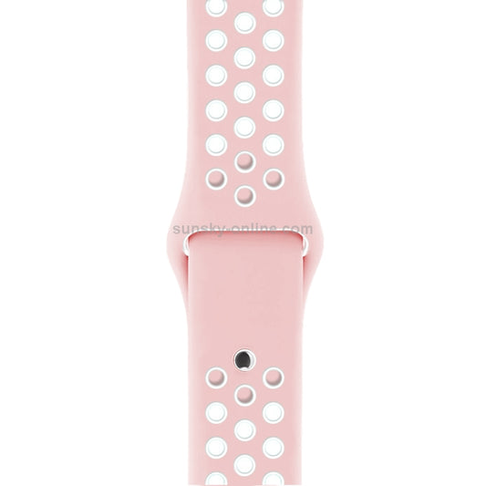 Tea Pink / White Breathable Sports Watch Band Soft Silicon Strap With Anti Lost Lock For i Watch Series 5 4 3 Smart Watch 38mm 40mm Wrist Bracelet Strap Watch Belt (watch Not Included)