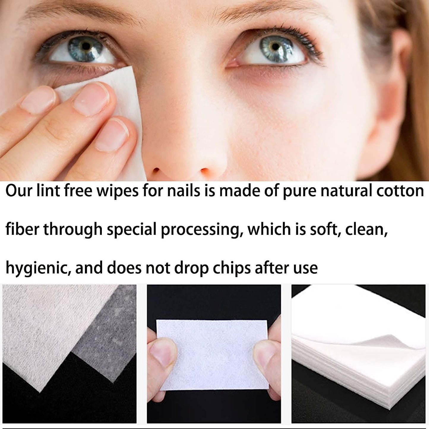 100 Pieces Disposable Cotton Pads, Nail Polish Remover, Makeup Cleaning, Soft Cotton, Portable