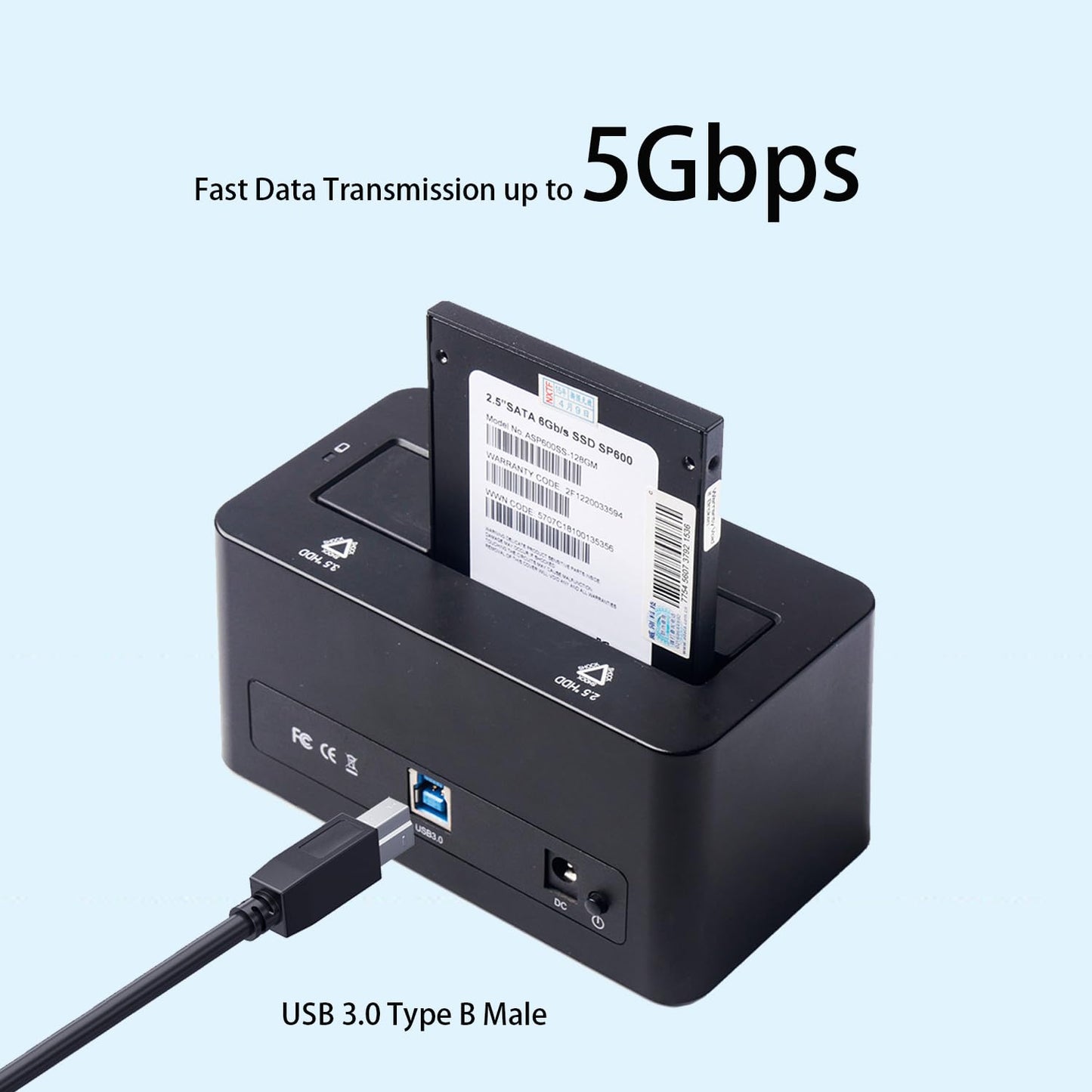 USB 3.0 Printer Cable – SuperSpeed 5 Gbps USB-A to B Male Cord Compatible with HP, Canon, Epson Printers, Scanners, Docking Stations, External Hard Drives & More