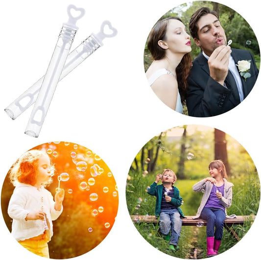 Mini Bubble Tube Toys Heart Wand Tube Empty Bubble Soap Bottle Wedding Gifts For Guests Kids Birthday Party Pinata Fill