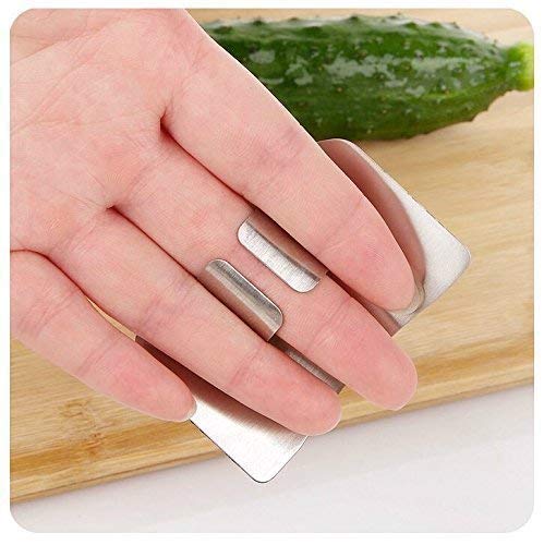 KITCHEN FINGER HAND PROTECTOR GUARD STAINLESS STEEL CHOP SLICE SHIELD COOK TOOL