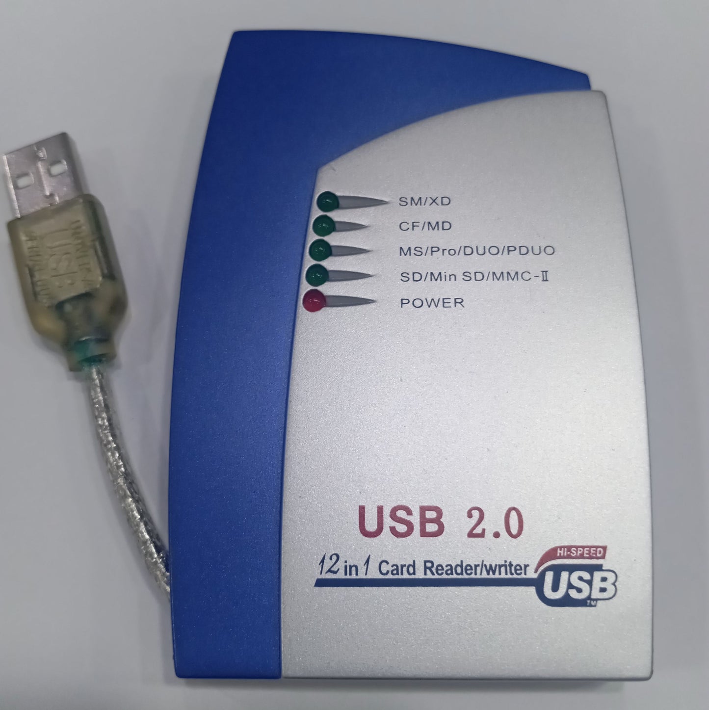 Univesal External 12-in-1 USB 2.0 Flash Memory Card Reader / Writer XD , MD , CF , MINI SD , IBM MICRODRIVE , SD  MS  MSPRO MSDUO PDUO SM MMC RSMMC pnp
