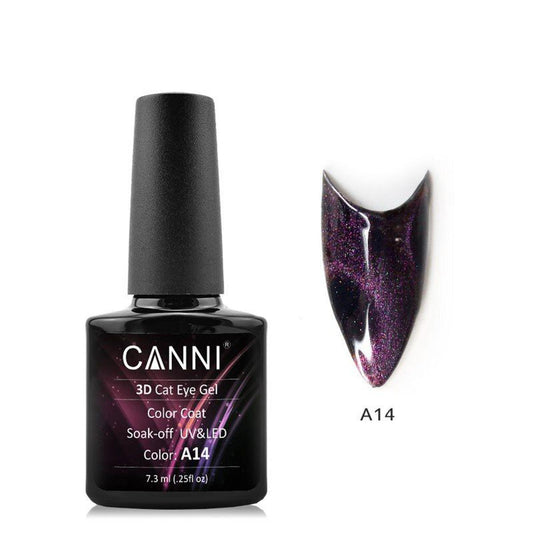 CANNI 3D Cat Eye gel-varnish No.A14 (violet-coral, magnetic), 7.3 ml