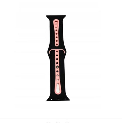 Premium Silicone Sport Watch Strap 38/40/41mm – Black Pink Soft Replacement Band