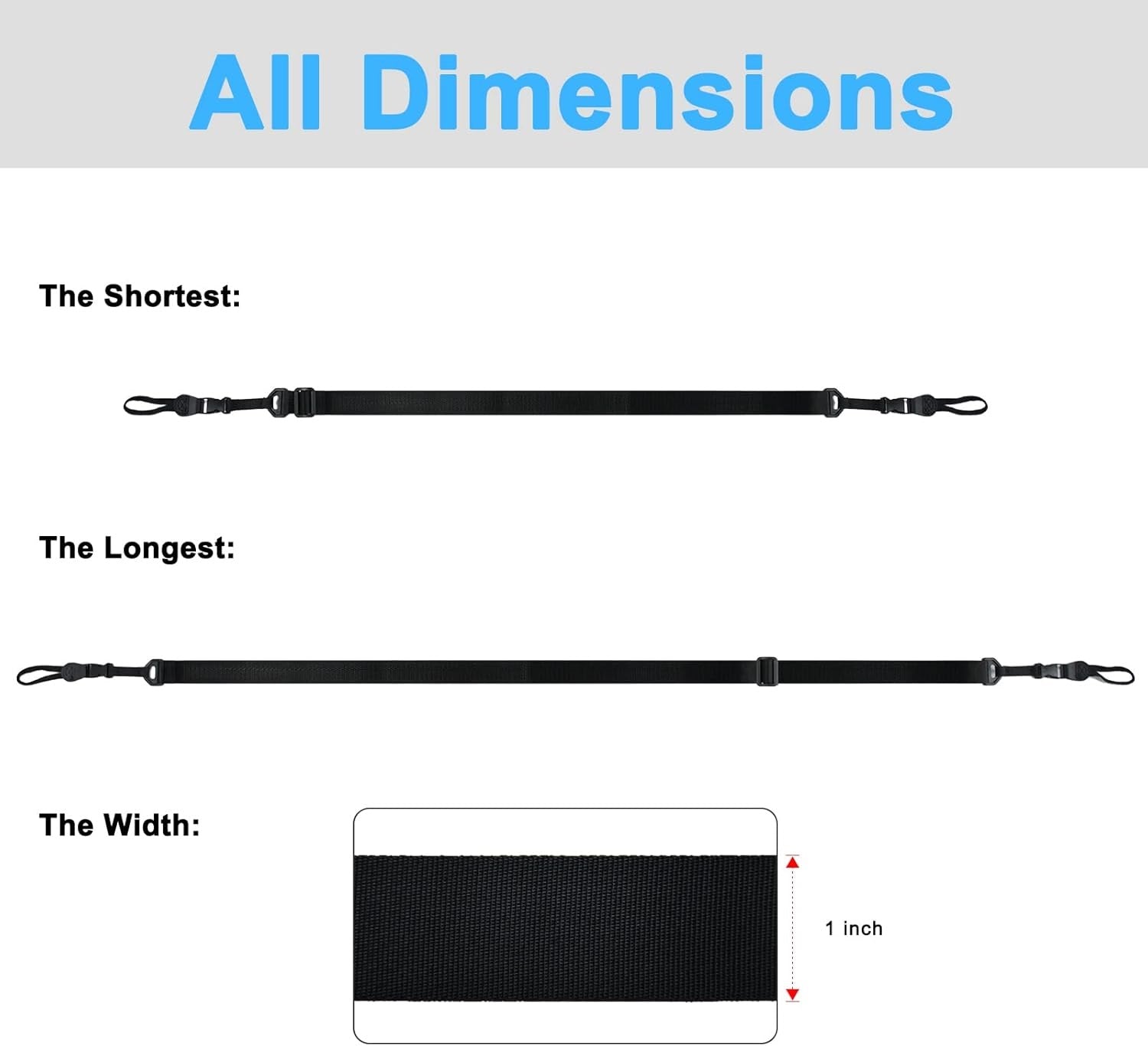 Adjustable Removable Shoulder Strap Black – Replacement Neck Lanyard for Tablet, iPad, Camera, Laptop, Binoculars & Luggage Bags | Comfortable & Durable Carry Strap