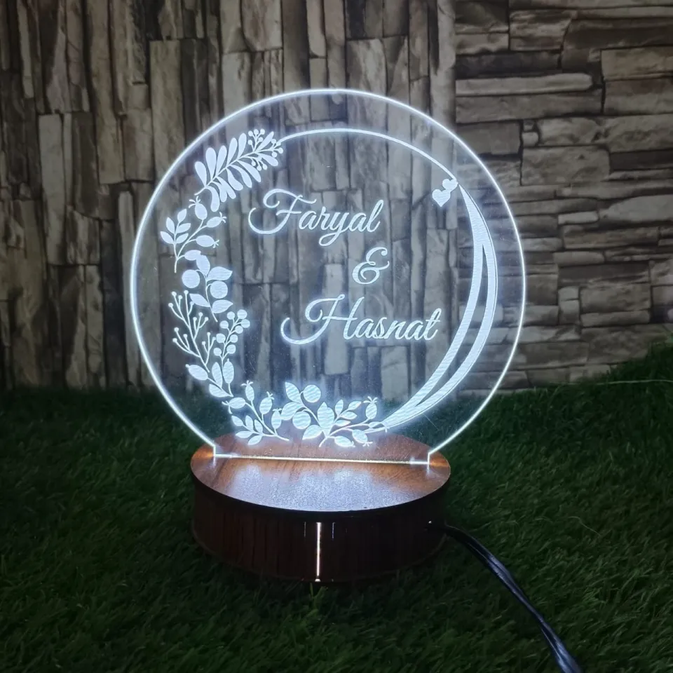 ✨ Custom LED Acrylic Lamp Sign Personalized Light-Up Night Light | Wedding Table Numbers | Business Logo Display | Customized LED Desk Sign