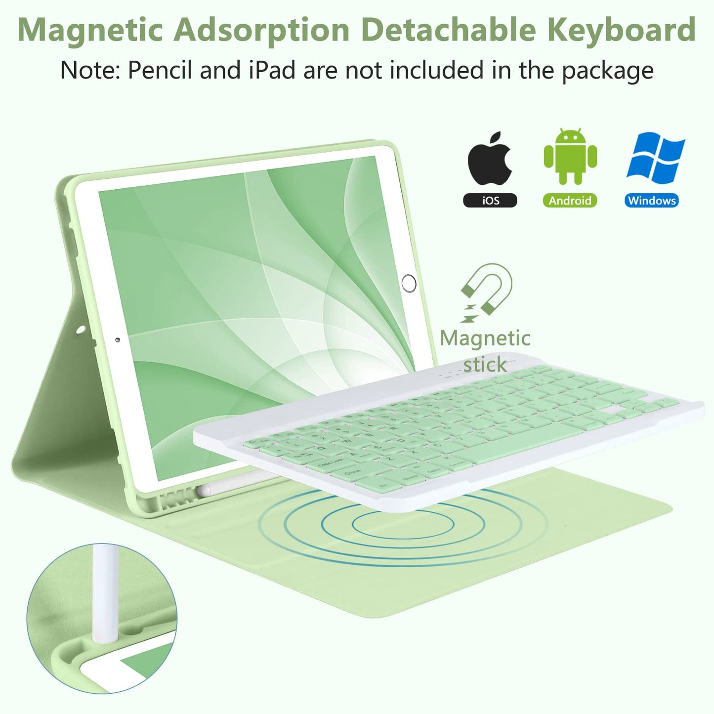Keyboard Case for iPad 10.2 Inch 2020 & 2019 | Bluetooth Wireless Keyboard | Compatible with iPad Air 3 and iPad Pro 10.5
