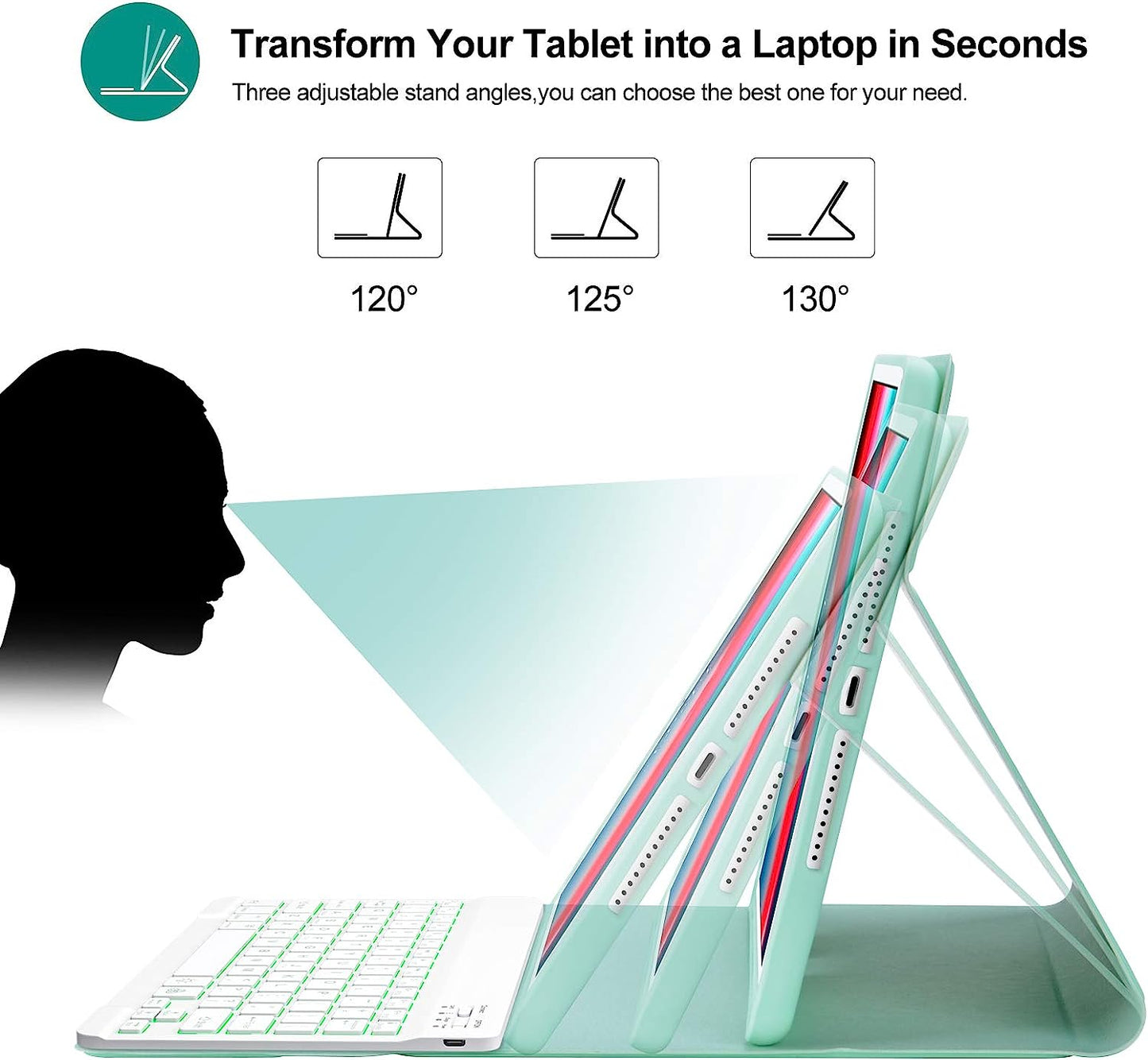 Keyboard Case for iPad 10.2 Inch 2020 & 2019 | Bluetooth Wireless Keyboard | Compatible with iPad Air 3 and iPad Pro 10.5