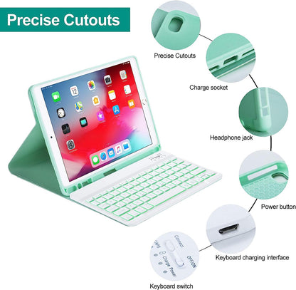 Keyboard Case for iPad 10.2 Inch 2020 & 2019 | Bluetooth Wireless Keyboard | Compatible with iPad Air 3 and iPad Pro 10.5