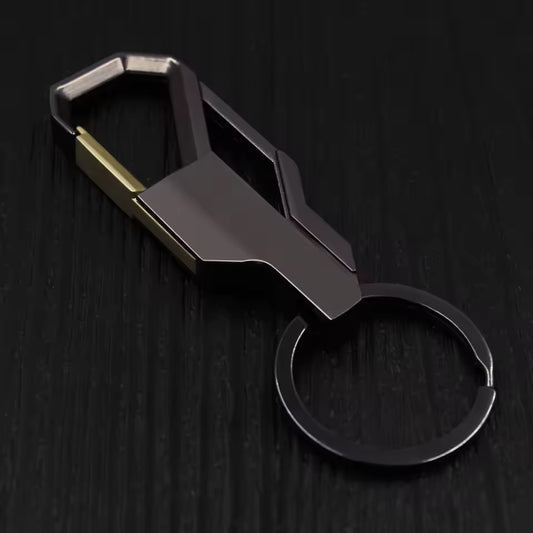 Luxury Zinc Alloy Car Keychain – Gold Plated Metal Keyring Ornament for Men – Creative Auto Gift 2023