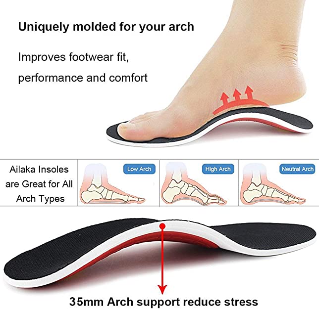 High Arch Support Shoe Insoles Inserts for Flat Feet - Orthotic Insoles High Arch for Men Women Arch Pain, Plantar Fasciitis Relief Insoles