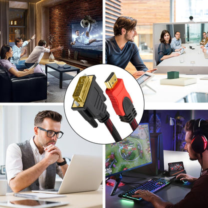 Branded HDMI to DVI Cable 2M (24+1 Pin) – Full HD 1080p Gold Plated Connector | Premium Quality Video Converter Cable