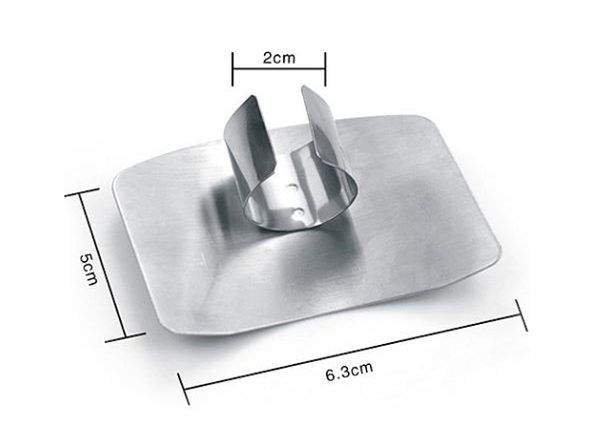 KITCHEN FINGER HAND PROTECTOR GUARD STAINLESS STEEL CHOP SLICE SHIELD COOK TOOL