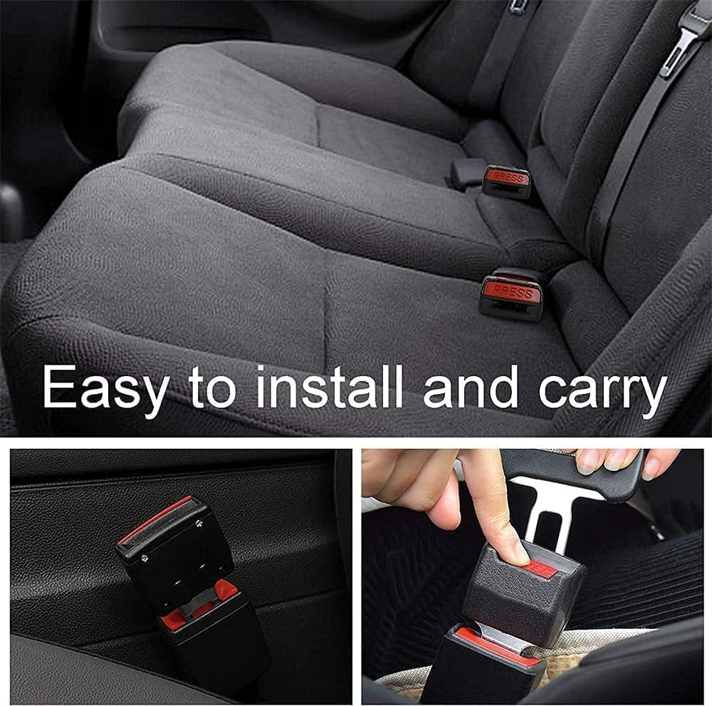 2 Pcs Car Seat Belt Buckle Extension – Aluminum Alloy Adjustable Car Belt Plug Extender for Added Comfort & Safety