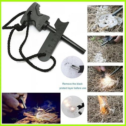 Outdoor Camping Survival Magnesium Flint Scraper Stone Fire Starter Kit Magnesium Fire Starter