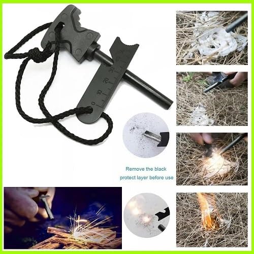 Outdoor Camping Survival Magnesium Flint Scraper Stone Fire Starter Kit Magnesium Fire Starter