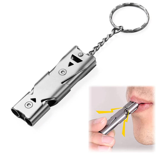 New Portable whistle 180 db aluminum alloy double tube lifesaving emergency SOS safety survival whistle