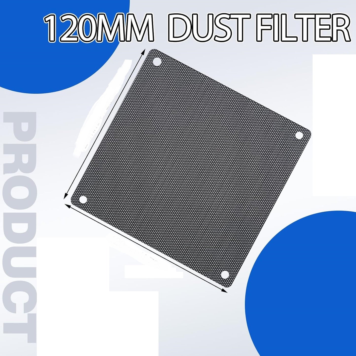 120mm PC Case Fan Filter – Magnetic PVC Dustproof Mesh Cover with screw (Black)