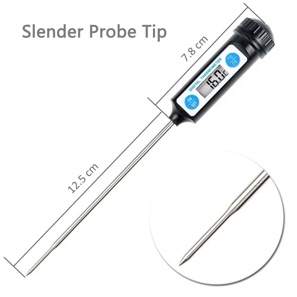 Digital Food Thermometer with Large LCD Display, Waterproof, for Cooking, BBQ, Kitchen , Liquid, Candle