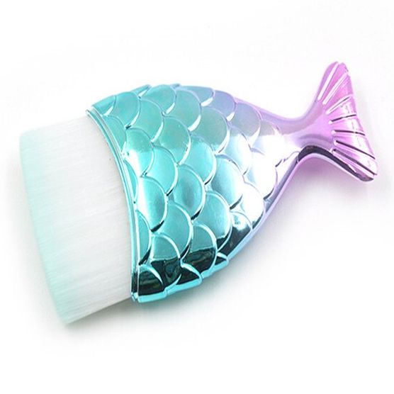 Professional Mermaid Makeup Brush Fish Tail Powder Foundation Cosmetic Tools Nail Art Brush