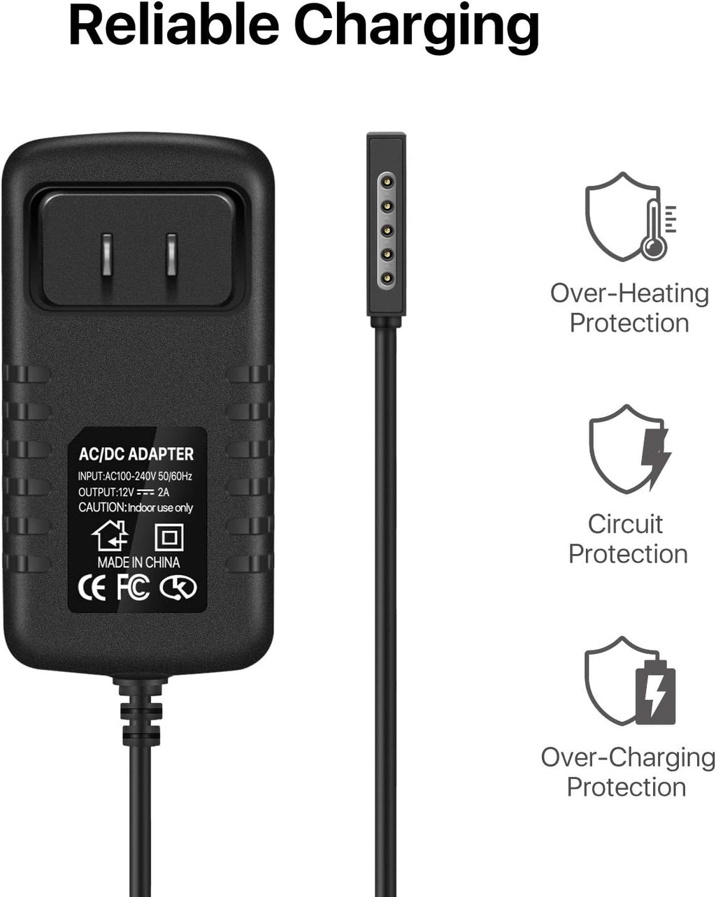 12V 2A Power Supply Charger for Microsoft Surface RT &amp; Surface 2