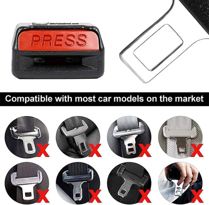 2 Pcs Car Seat Belt Buckle Extension – Aluminum Alloy Adjustable Car Belt Plug Extender for Added Comfort & Safety