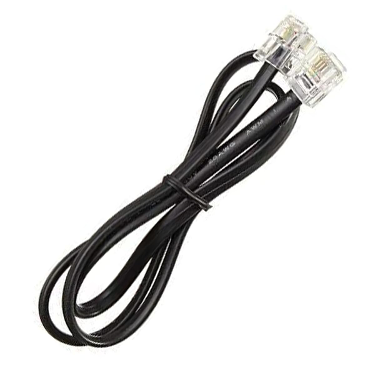 2 meter RJ11 to RJ11 Telephone Line Extension Cable – Male to Male RJ11 6P4C Modular Plug Phone Cord for Landline Telephone & Fax Machine