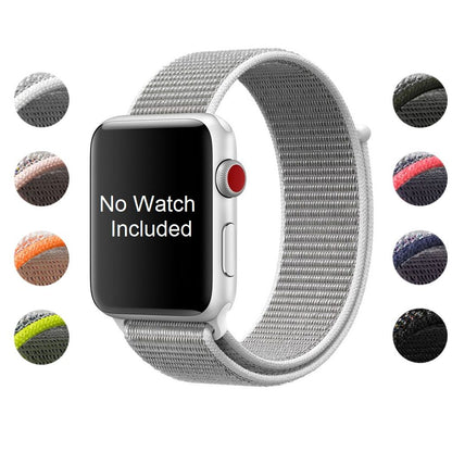 Woven Nylon Sport Loop Replacment Band Strap for Ap-ple Watch 42mm/44mm iWatch SE, Series 6/5/4/3/2/1 (Gray Milk White) Smart Watch Strap  (Silver Milk white) hi Quality