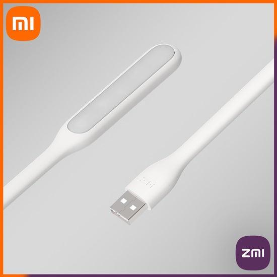 Xiaomi Zmi LED light White USB Light 10 LED Dimmable Bendable Portable Study Reading Light Power Bank Laptop Computer Night Gaming Sleeping torch roshane Car Gadget