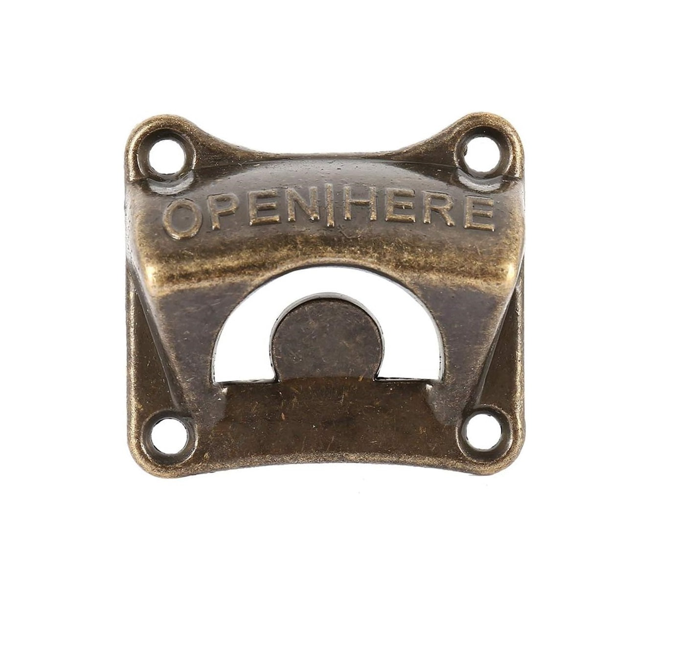 Vintage Bronze Wall Mounted Bottle Opener for Men – Rustic Beer & Soda Cap Opener, Retro Bar Accessories, Heavy Duty Metal Wine & Beer Opener