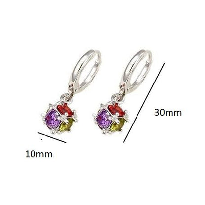 Magic Ball Dangle Earrings Jewelry for Women Multicolor CZ White Gold Color New Design