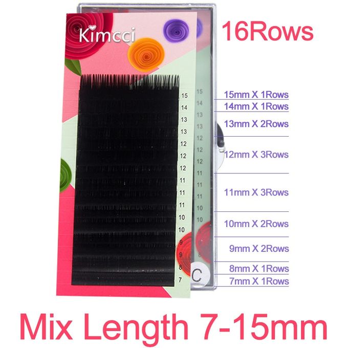 Kimcci 7-15mm Mix Mink Silk Lash Professional Eyelash Thickness: 0.10mm , Curl:C