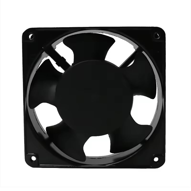 Fan 120mm x 120mm AC Cooling Exhaust Fan 220V–240V | Metal Frame, Plastic Blades | Sleeve Bearing | for Communication Cabinet, Server Rack, Industrial & Home Ventilation