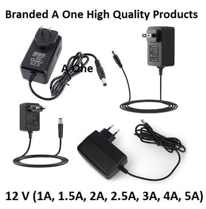 12V Adapter 1A | 1.5A | 2A | 2.5A | 3A | 3.5A | 4A | 5 Ampere Branded Power Supply High Quality Charger Stable Voltage Long Life AC/DC Stable 12V DC output — ideal for electronics, CCTV cameras, routers, LED strips, audio systems, and DIY projects.