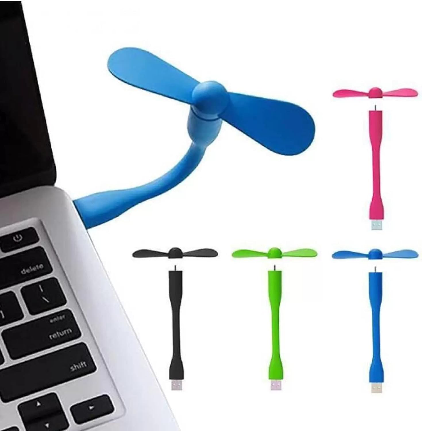 Mini Fan USB Universal Portable Laptop Powerbank Smartphone Colorful Computer Car Tester Adapter Hub Cooling Adjustable Flexible Desk Office Summer
