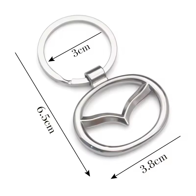Premium 3D Stainless Steel Car Logo Keychain – High-Quality Metal Key Ring for Car Lovers, Mazda, Honda