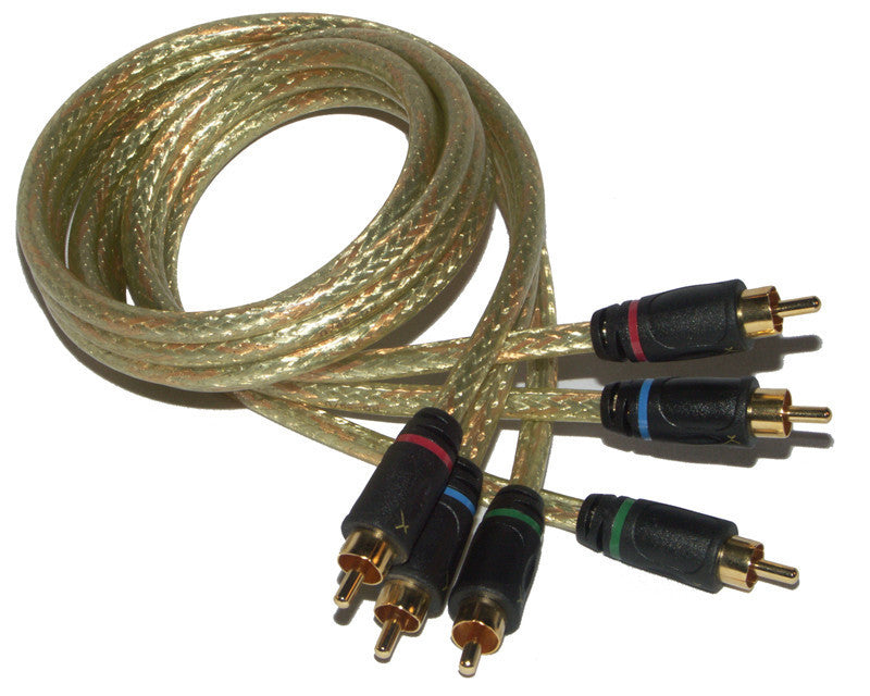 Pure White Copper 3 RCA Male to Male Audio Video Cable – 12 Feet | Golde Plated Connectors | Oxygen-Free Copper | Transparent Long-Life Cable for HDTV DVD Blu-ray Gaming