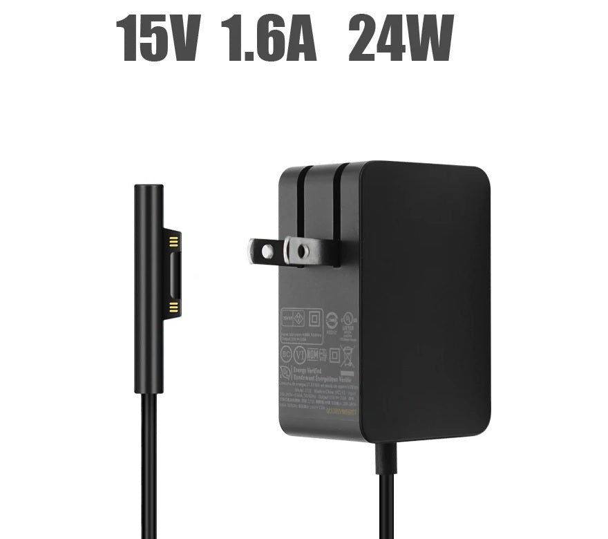 ⚡ Surface Go Power Supply Adapter Charger — 24W (15V 1.6A)  Compatible with Microsoft Surface Go / Go 2 / Go 3 | Surface Pro 3 / 4 / 5 | Core m3 Tablet Series | Fast Wall Power Supply | Black Laptop Adapter Charger