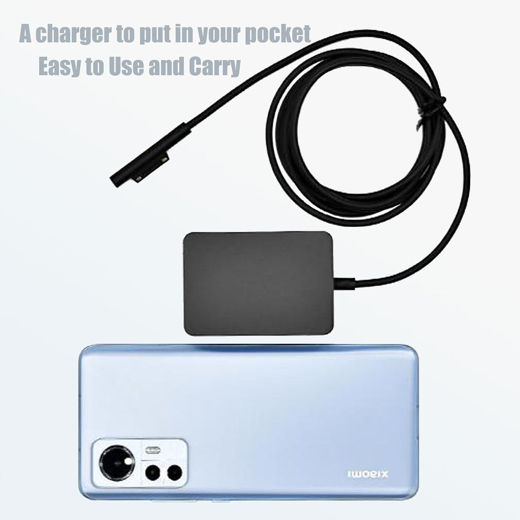 ⚡ Surface Go Power Supply Adapter Charger — 24W (15V 1.6A)  Compatible with Microsoft Surface Go / Go 2 / Go 3 | Surface Pro 3 / 4 / 5 | Core m3 Tablet Series | Fast Wall Power Supply | Black Laptop Adapter Charger