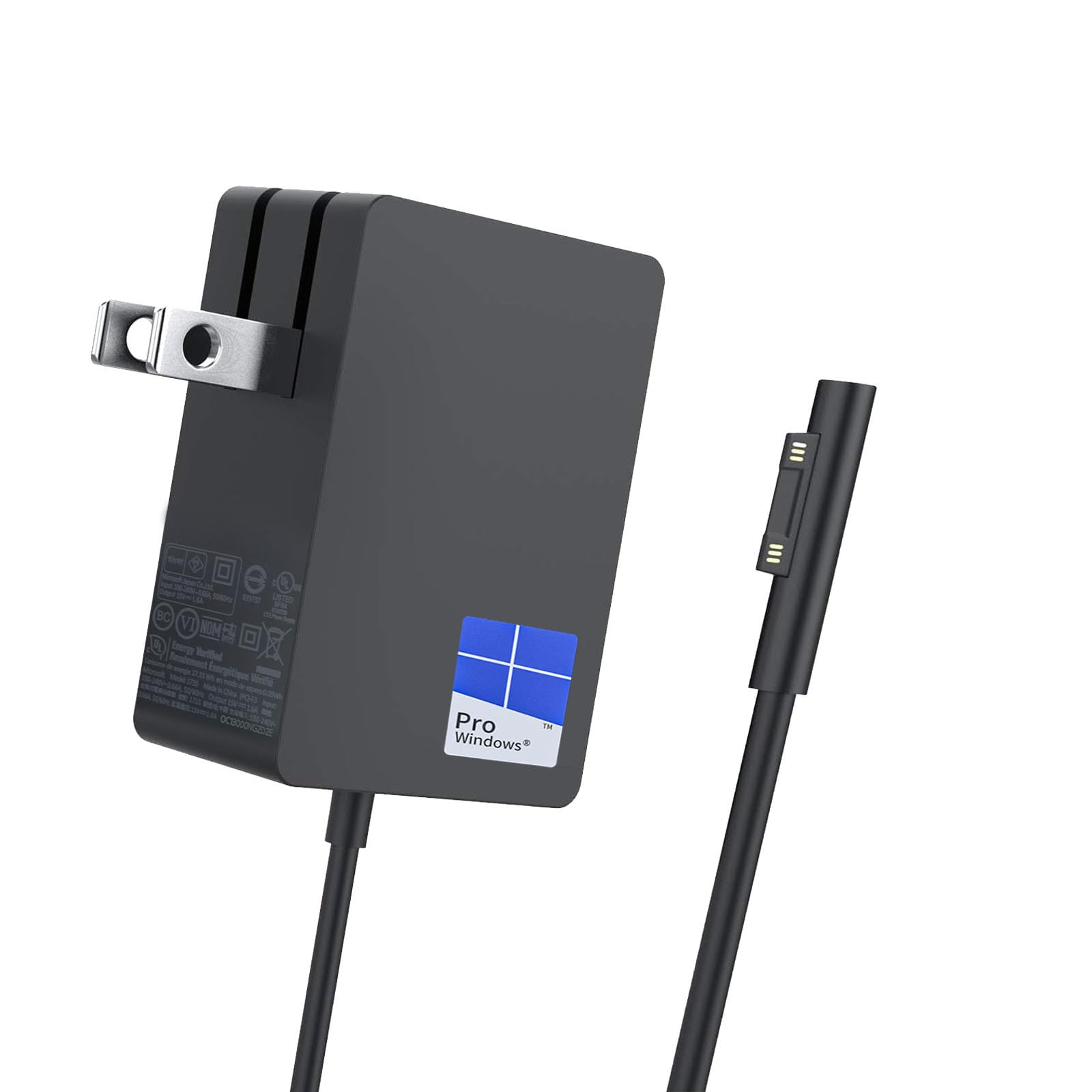 ⚡ Surface Go Power Supply Adapter Charger — 24W (15V 1.6A)  Compatible with Microsoft Surface Go / Go 2 / Go 3 | Surface Pro 3 / 4 / 5 | Core m3 Tablet Series | Fast Wall Power Supply | Black Laptop Adapter Charger