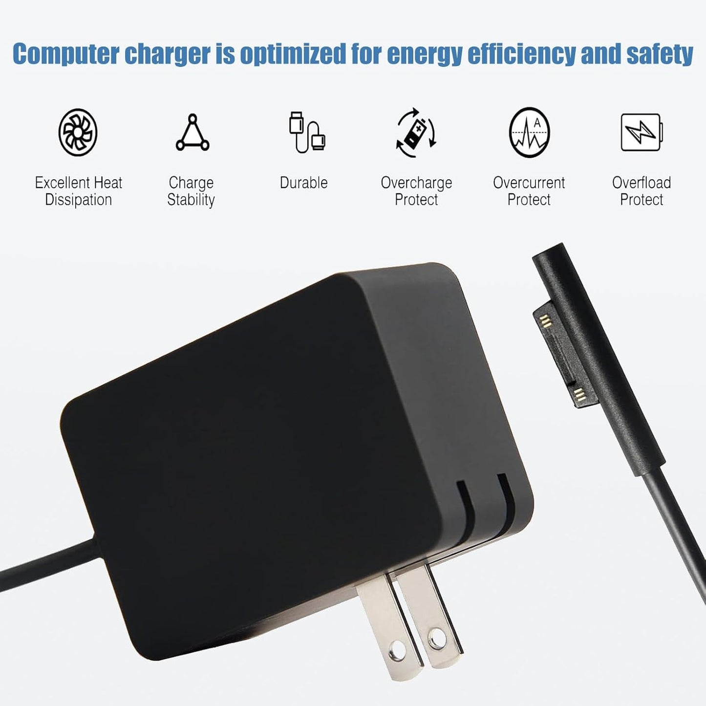 Original Microsoft Surface Pro 4 Charger 15V 1.6A 24W Model 1735 | 6-Pin Magnetic Adapter for Surface Pro 4 M3 Tablet