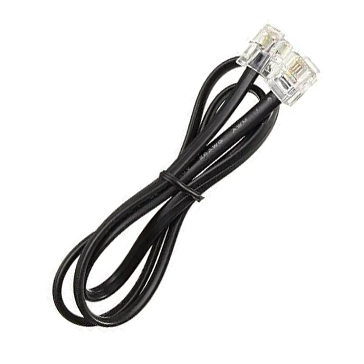 2 meter RJ11 to RJ11 Telephone Line Extension Cable – Male to Male RJ11 6P4C Modular Plug Phone Cord for Landline Telephone & Fax Machine