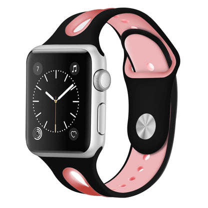 unique Color new fashion Black & Rose Pink Dual Silicon Strap for i Watch (38mm/40mm/41mm) for Smart App Watch ,universal