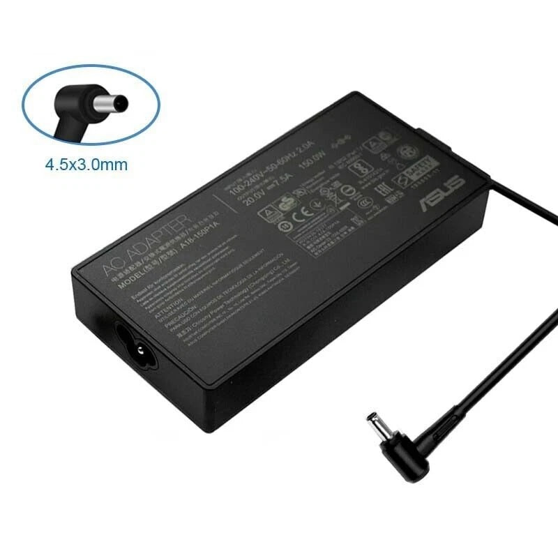 🔌 20V 7.5A A18-150P1A Laptop Charger Branded Orignal– 150W AC Adapter for AS-US  | 4.5 × 3.0 mm Connector