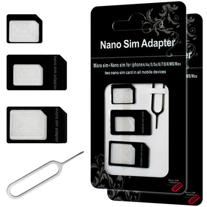 Pack 1 Nano ject Card Adapter, Converter Kit Nano to Micro SM/Standard with Tray Eject Pin for iPhone,Android Smartphones and Mifi Hotspot Devices
