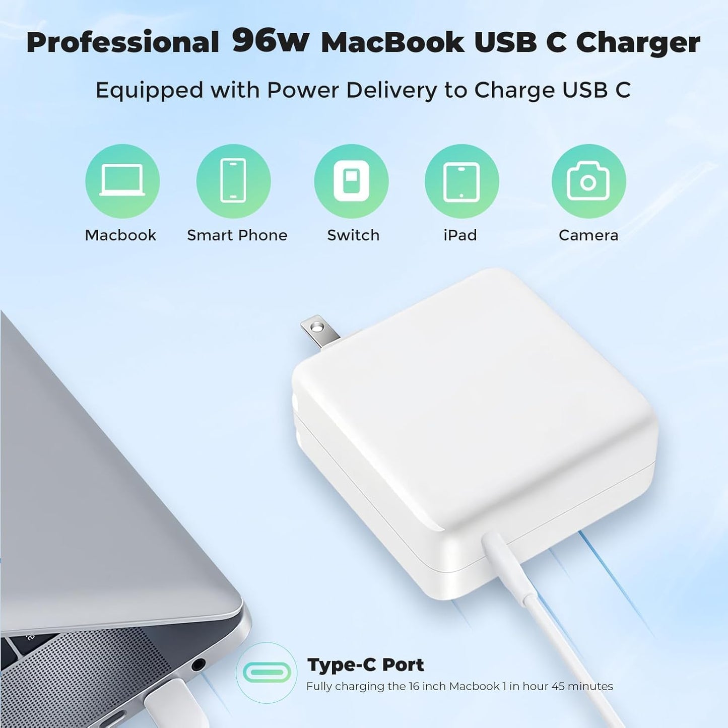 🔌 96W USB-C Power Adapter  Universal · Fast · Safe · Compatible With Everything You Charge