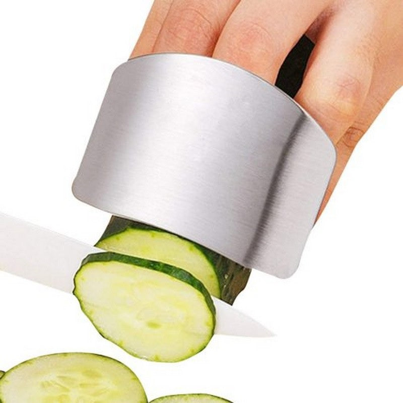 KITCHEN FINGER HAND PROTECTOR GUARD STAINLESS STEEL CHOP SLICE SHIELD COOK TOOL